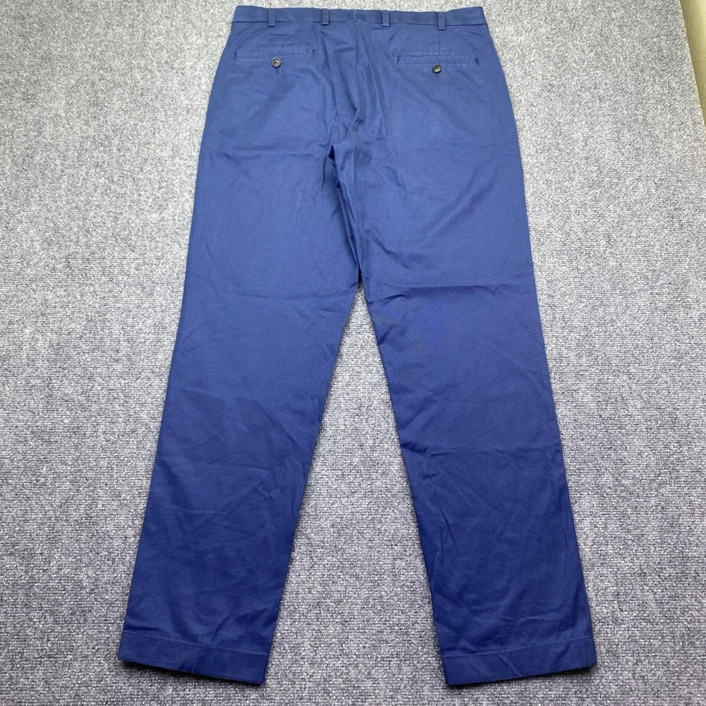 Brooks Brothers Clark Lightweight Advantage Chino Blue Textured Mens Pants Sz 34